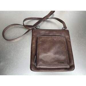 Fossil Women's Small Thin Organizer Leather Crossbody Bag Vintage Compact